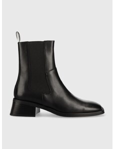 Kožené kotníkové boty Vagabond Shoemakers Blanca dámské, černá barva, na plochém podpatku