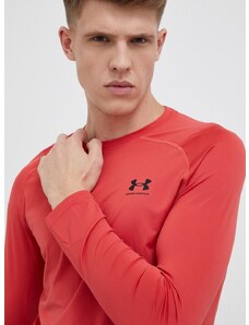 Tréninkové tričko s dlouhým rukávem Under Armour červená barva, 1361506