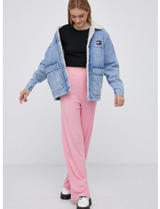 Kalhoty Fila dámské, růžová barva, hladké
