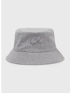 Oboustranný klobouk Calvin Klein šedá barva