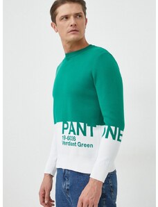 Svetr United Colors of Benetton pánský, zelená barva, lehký