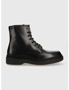 Kožené boty Tommy Hilfiger pánské, černá barva