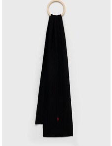 Vlněná šála Polo Ralph Lauren černá barva