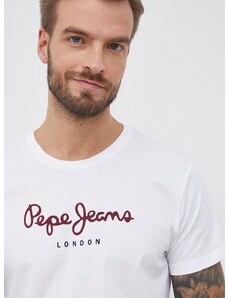 Bavlněné tričko Pepe Jeans Eggo N bílá barva, hladké