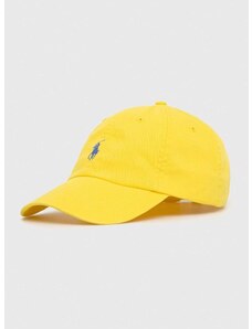 Bavlněná baseballová čepice Polo Ralph Lauren žlutá barva, s aplikací, 710667709