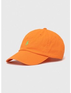 Bavlněná baseballová čepice Polo Ralph Lauren oranžová barva, s aplikací, 710667709