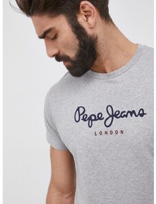 Bavlněné tričko Pepe Jeans Eggo šedá barva, melanžové
