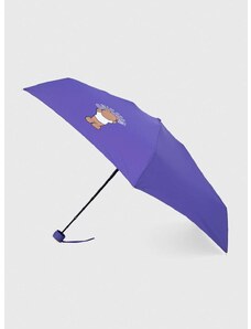 Deštník Moschino fialová barva, 8351 SUPERMINIA