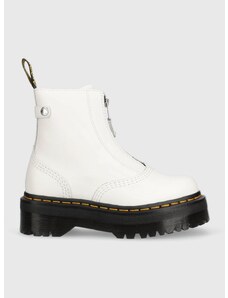 Kožené kotníkové boty Dr. Martens Jetta dámské, bílá barva, na platformě