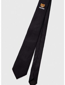 Hedvábná kravata Moschino černá barva, M5347 55060