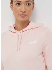 Mikina Puma dámská, růžová barva, s kapucí, s aplikací, 848332
