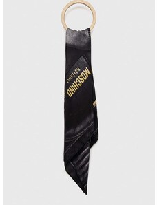 Hedvábný kapesníček Moschino černá barva