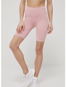Tréninkové šortky adidas Performance Optime HG1418 dámské, růžová barva, hladké, high waist