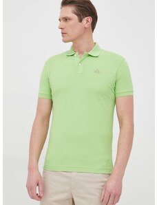Polo tričko La Martina pánský, zelená barva, hladký