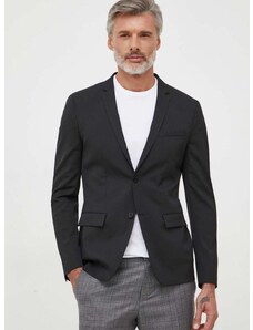 Blazer s příměsí vlny Calvin Klein černá barva, K10K109551