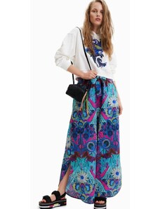 Bavlněné kalhoty Desigual široké, high waist