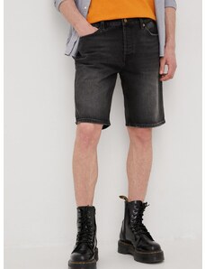 Džínové šortky Superdry pánské, černá barva