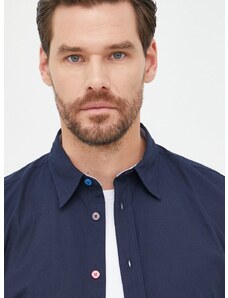 Košile PS Paul Smith tmavomodrá barva, slim, s klasickým límcem