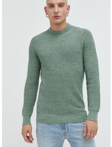 Bavlněný svetr Superdry pánský, zelená barva,
