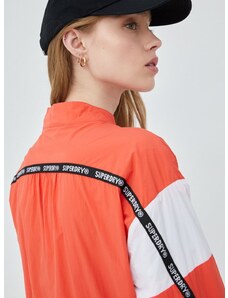 Bunda Superdry dámská, oranžová barva, přechodná, oversize