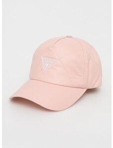 Čepice Guess růžová barva, s aplikací