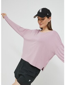 Tričko s dlouhým rukávem Fila růžová barva
