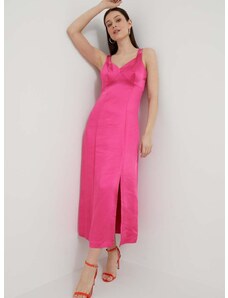 Šaty United Colors of Benetton růžová barva, midi