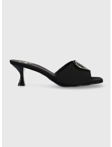 Pantofle Love Moschino dámské, černá barva, na podpatku, JA28335G0GIM0000