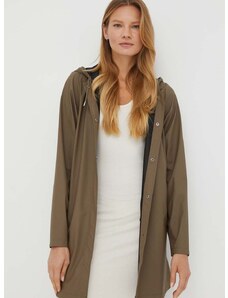 Nepromokavá bunda Rains 18050 A-line W Jacket dámská, hnědá barva, přechodná