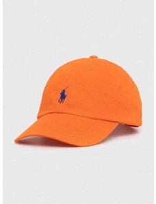 Bavlněná baseballová čepice Polo Ralph Lauren oranžová barva