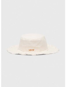 Bavlněná čepice Levi's bílá barva