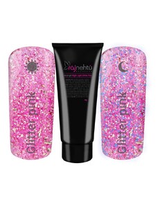 Ráj nehtů Akryl-gel v tubě - Night Light Glitter Pink 30g