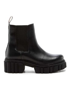 Kožené kotníkové boty Charles Footwear dámské, černá barva, na platformě