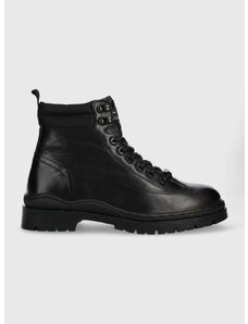 Kožené boty Pepe Jeans Brad Hiker Boot pánské, černá barva