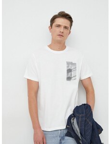 Bavlněné tričko Pepe Jeans bílá barva, s potiskem
