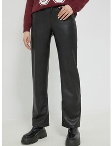 Kalhoty Hollister Co. dámské, černá barva, jednoduché, high waist