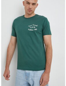 Bavlněné tričko United Colors of Benetton zelená barva, s aplikací