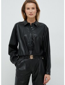 Košile Dkny dámská, černá barva, regular, s klasickým límcem