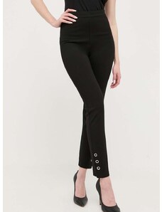 Kalhoty Guess dámské, černá barva, jednoduché, high waist