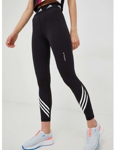 Tréninkové legíny adidas Performance Techfit dámské, černá barva, s potiskem, HF6684