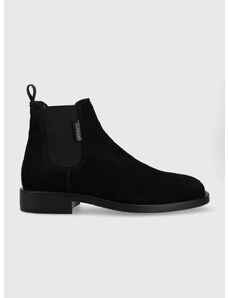 Semišové kotníkové boty Gant Brockwill pánské, černá barva