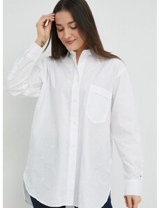 Košile Tommy Hilfiger bílá barva, relaxed, s klasickým límcem