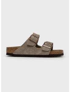 Semišové pantofle Birkenstock Arizona dámské, šedá barva, 51463.TAUP-TAUPE