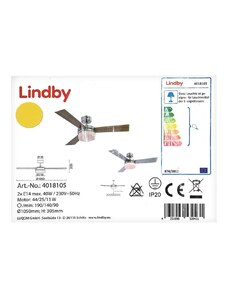 Lindby Lindby - Stropní ventilátor ALVIN 2xE14/40W/230V LW1127