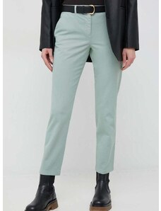 Kalhoty PS Paul Smith dámské, zelená barva, přiléhavé, high waist