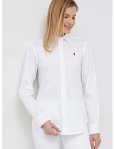 Bavlněná košile Polo Ralph Lauren bílá barva, regular, s klasickým límcem, 211891376