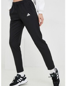 Tréninkové kalhoty adidas Performance dámské, černá barva, hladké