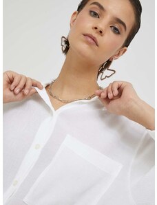 Košile Abercrombie & Fitch dámská, bílá barva, relaxed, s klasickým límcem