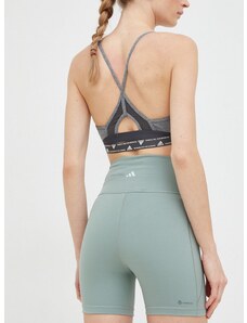 Šortky na jógu adidas Performance Yoga Studio zelená barva, high waist