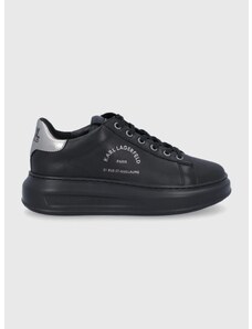 Kožené boty Karl Lagerfeld KAPRI černá barva, na platformě
